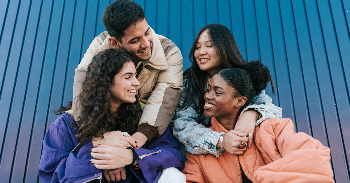 Four friends hanging out