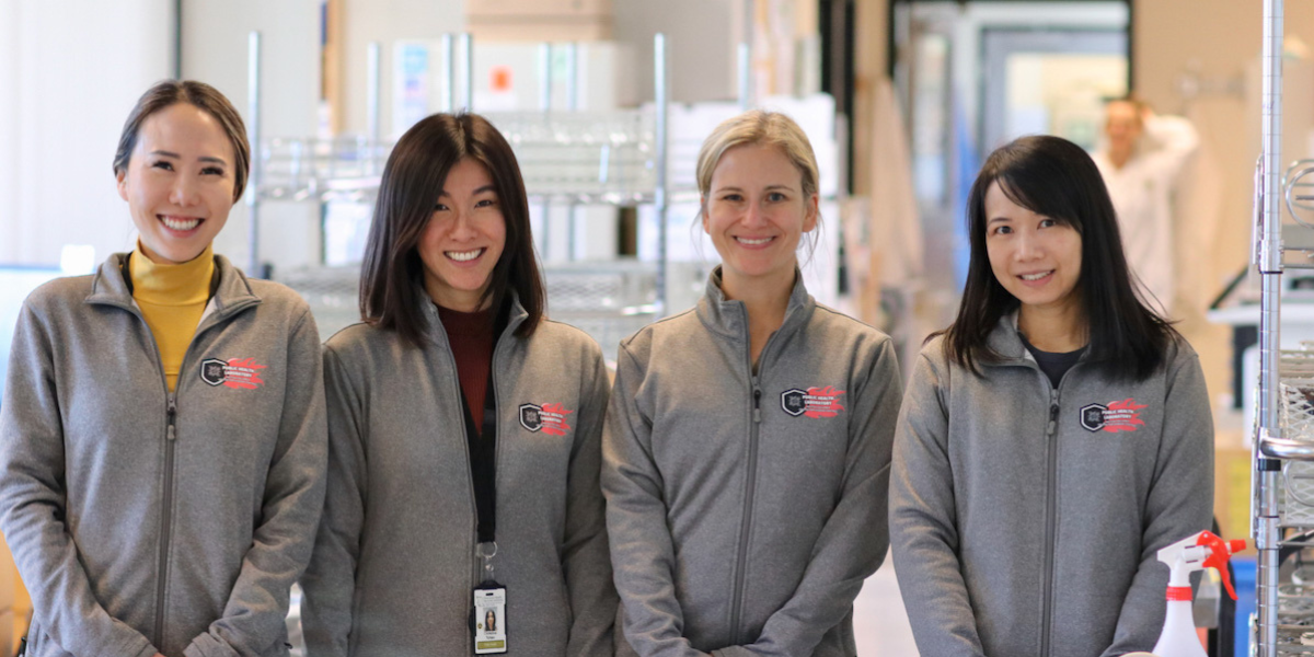 BC Centre for Disease Control wastewater monitoring staff in the lab